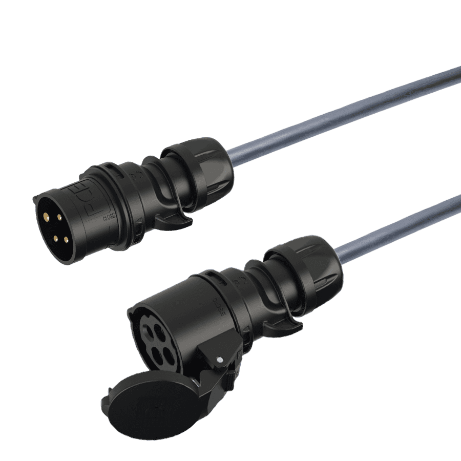 Bild von verlengkabel H07RNF 1,5mm2 CEE 4 pin 16A 400V zwart(rd) PCE 15m
