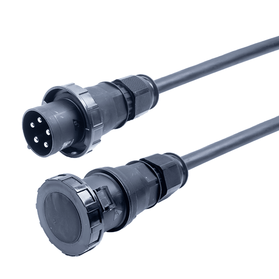 Bild von verlengkabel H07RNF 16mm2 CEE 5 pin 63A 400V zwart(rd) Bals  2,0m