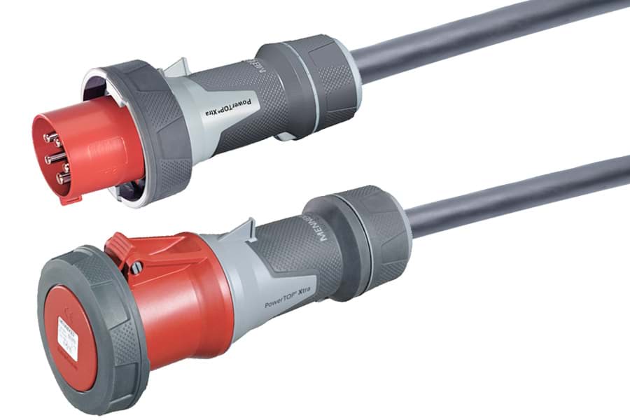 Bild von verloopkabel H07RNF 16mm2 CEE 5p 63A > 5p 125A rood PowerTop  1,0m