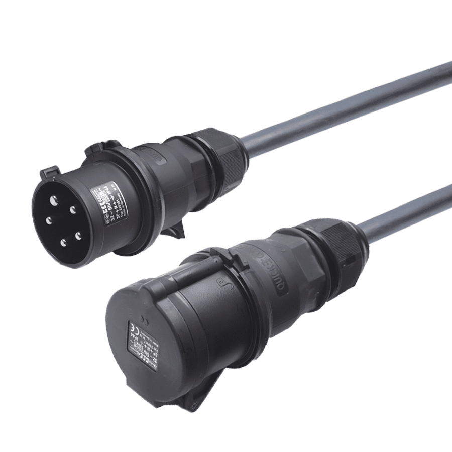 Picture of verlengkabel H07RNF 6mm2 CEE 5 pin 32A 400V zwart(rd) Bals 30m
