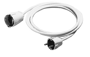 Picture of verlengkabel PVC 1,5mm2 Schuko 2p+ra recht>recht wit 5,0m
