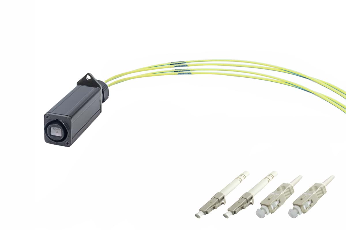 Picture of Fiber BreakOut opticalCON QUAD > 4x 0.5m 2LC/2SC SingleMode