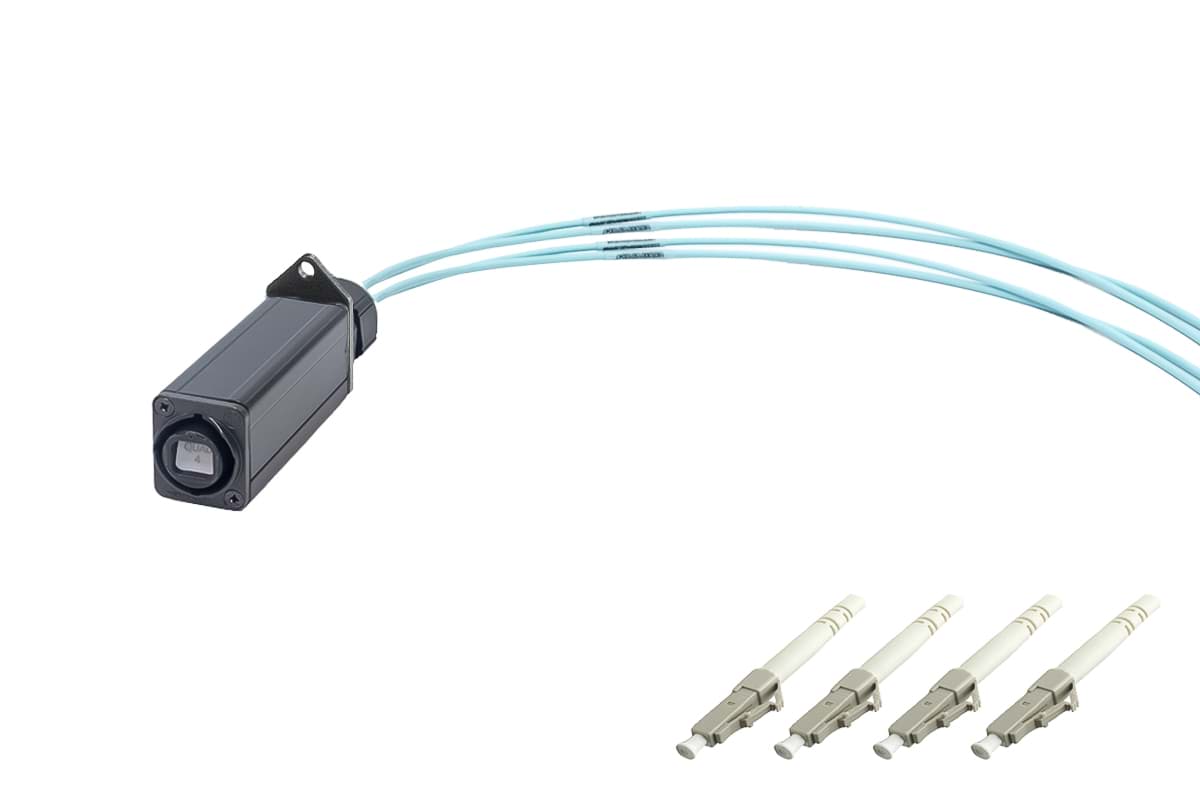 Picture of Fiber BreakOut opticalCON QUAD > 4x 0.5m LC MultiMode OM3