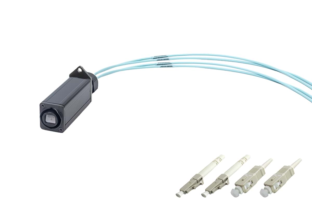 Picture of Fiber BreakOut opticalCON QUAD > 4x 0.5m 2LC/2SC MultiMode OM3