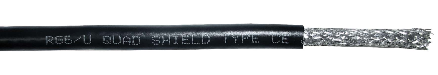 Bild von CATV coaxkabel RG6/U 1,0/4,8AF 3GHz QuadShield PVC Eca zwart HA305