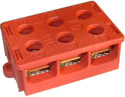 Picture of klemmenstrook 3x2-polig 6mm2 schroef 41A PA66 T125