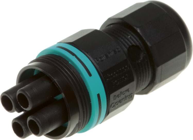 Picture of mini-TEEPLUG kabeldeel 3p bus schroef 17,5A D7-12 IP68