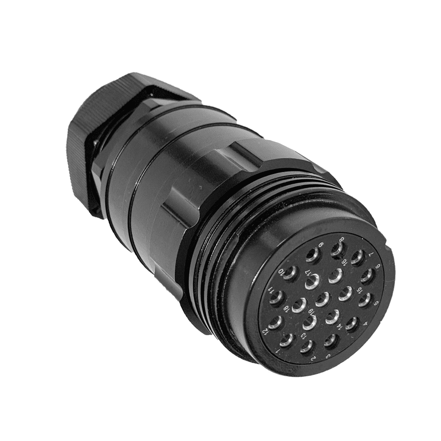 Bild von Showline 19 pin cable connector w/out nut fem d15-28 black solder 1-19