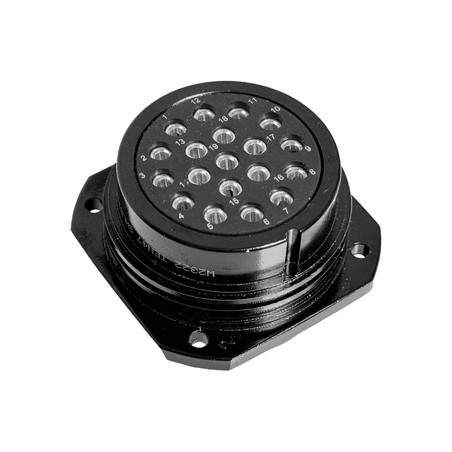 Bild von Showline 19 pin panel w/out nut fem. black solder 1-19