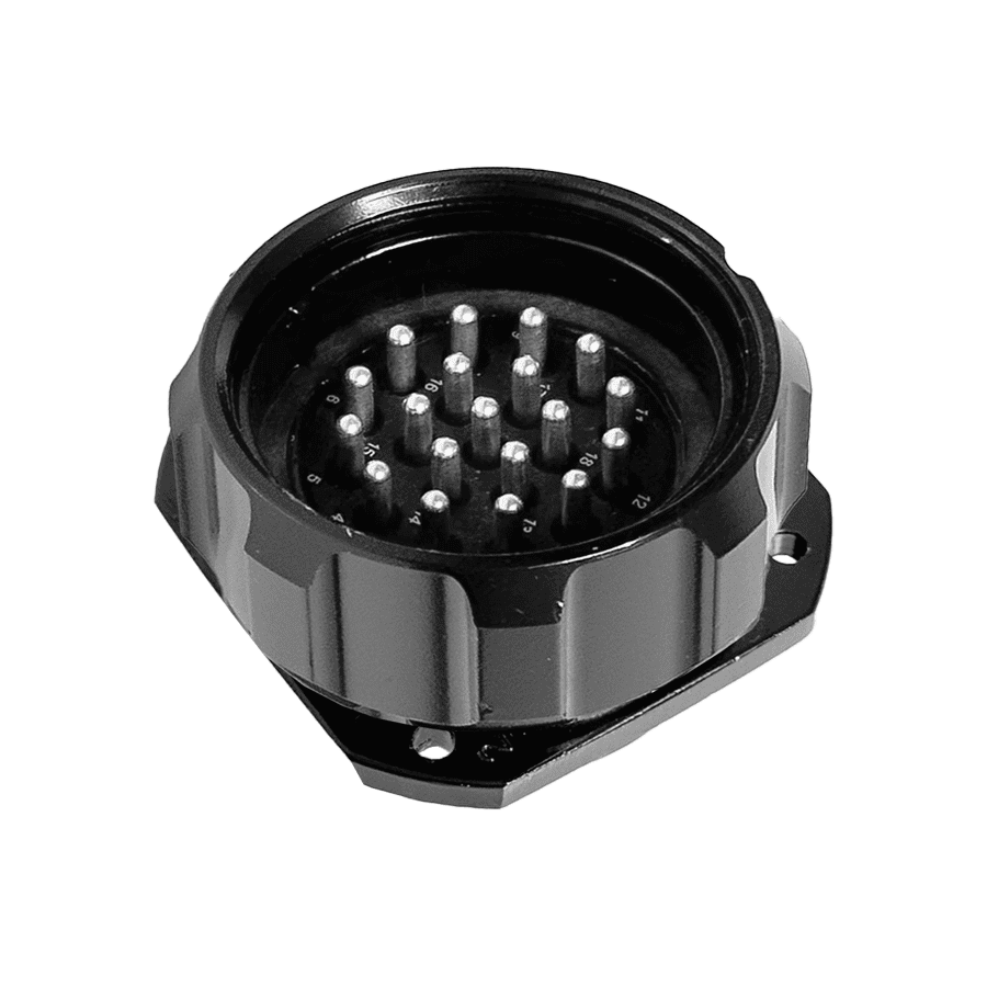 Bild von Showline 19 pin panel with nut male black solder 1-19