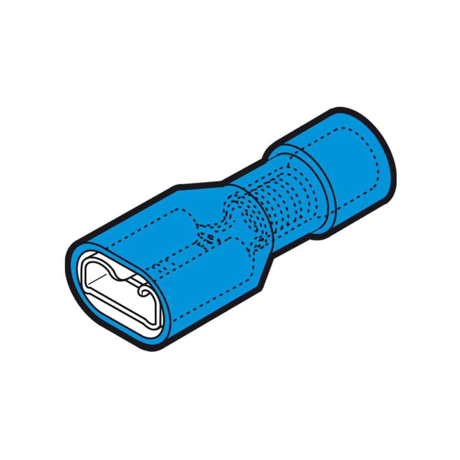 Picture of vlaksteker female geisoleerd volledig 1.5-2.5mm2 blauw 6.35x0.8 PC-V0