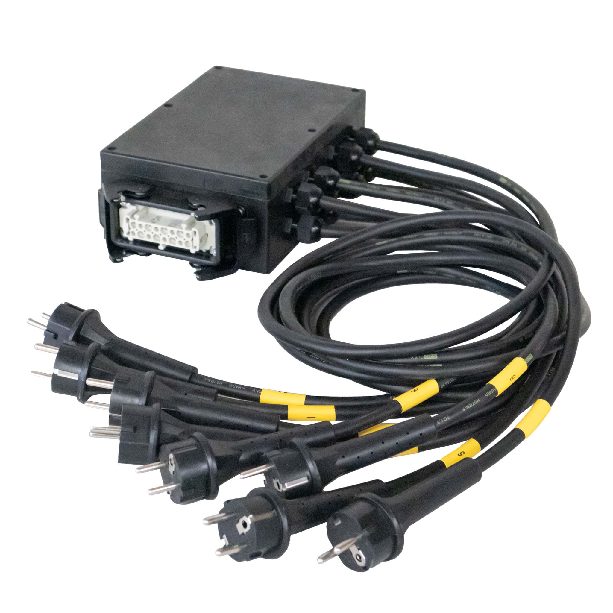 Picture of breakin box 8x schuko RA+BF RNF3G1.5 1.5m > Han 16 polig 1+9