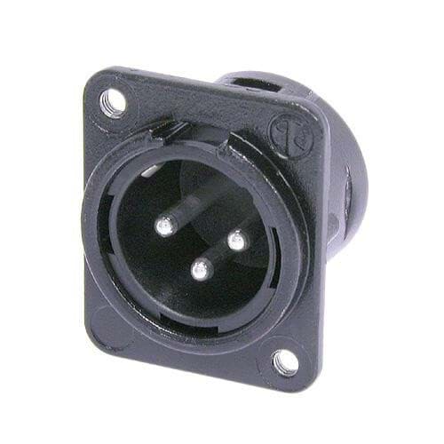 Bild von XLR chassis DL 3 pin pen zwarte behuizing zilvercontacten M3
