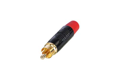 Bild von RCA steker zwart goud contact rode tule Finger Groove