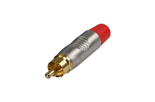 Bild von RCA steker nikkel goud contact rode tule Finger Groove
