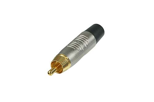 Bild von RCA steker nikkel goud contact zwarte tule Finger Groove