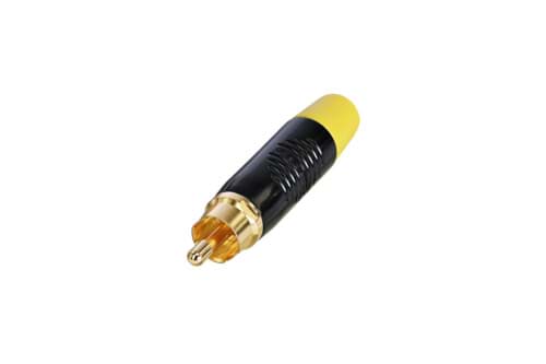 Bild von RCA steker zwart goud contact gele tule Finger Groove