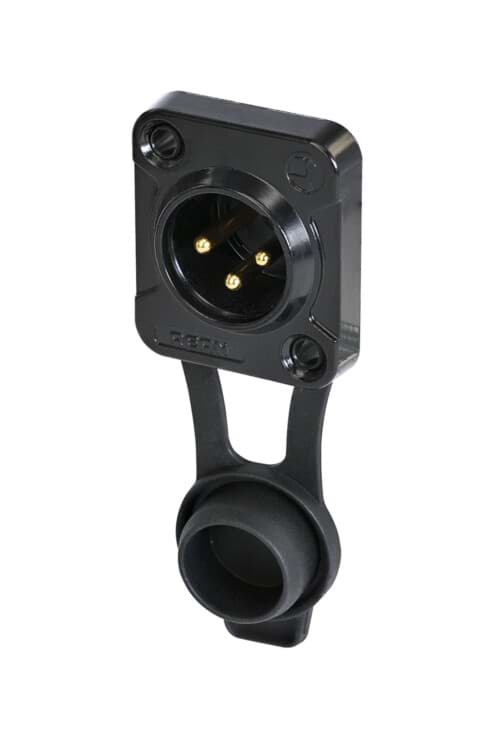 Bild von XLR chassis D 3 pin pen zwarte behuizing goudcontact IP65 REAN