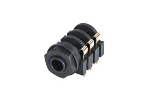 Bild von jack 6,3mm chassis 3-polig PCB8 goud PVC nut NYS