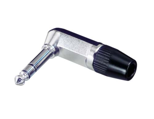 Bild von jack 6,3mm steker 3-polig haaks nikkel tule zwart NYS