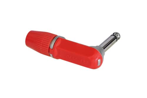 Bild von jack 6,3mm steker 2-polig haaks nikkel tule rood NYS