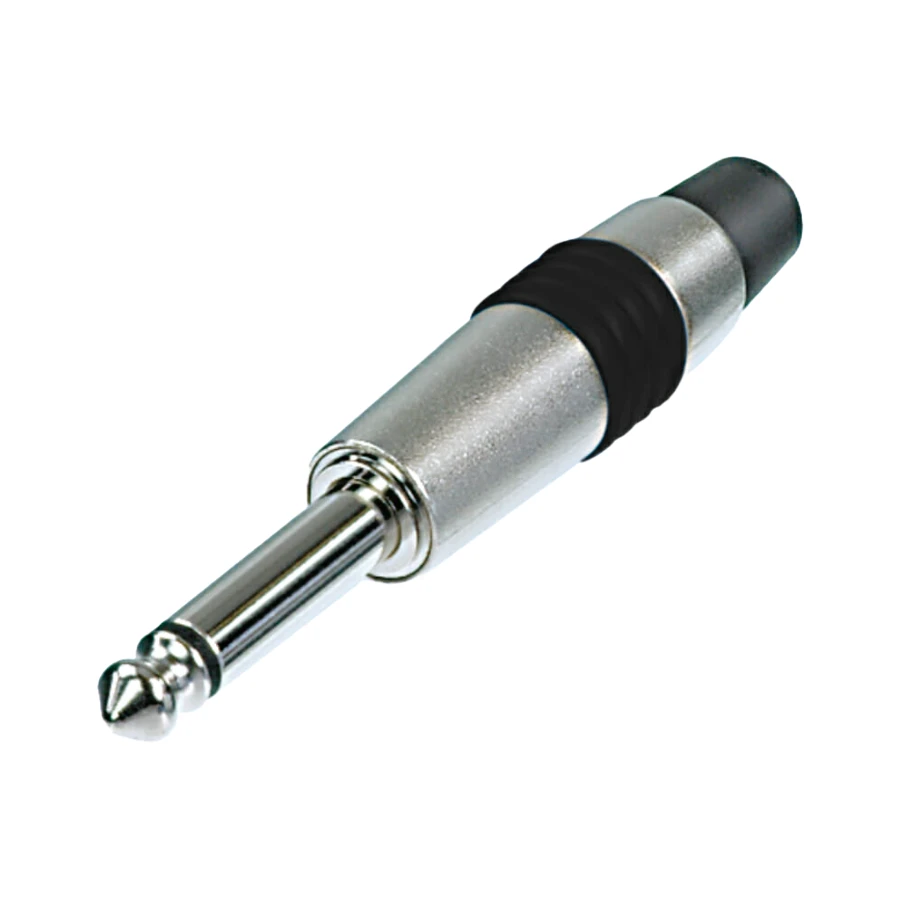Bild von jack 6,3mm steker 2-polig nikkel tule zwart NYS