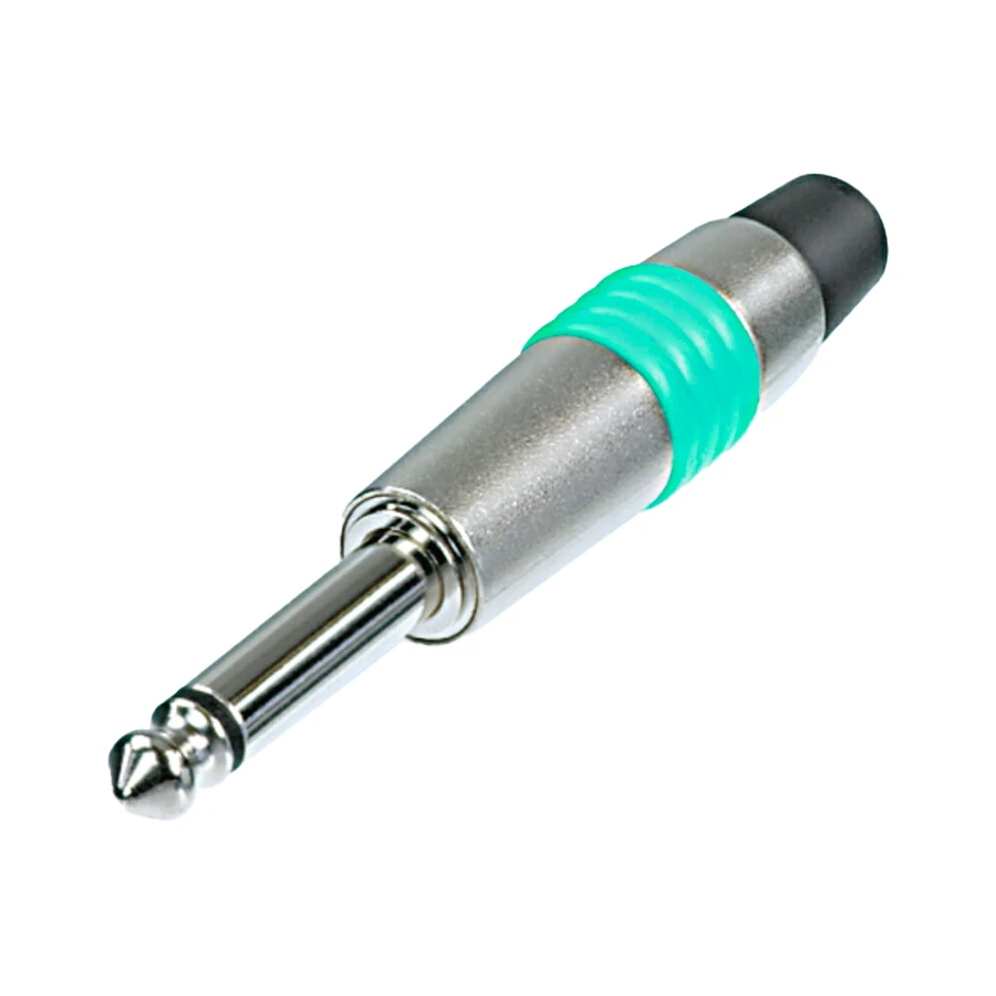 Bild von jack 6,3mm steker 2-polig nikkel tule groen NYS