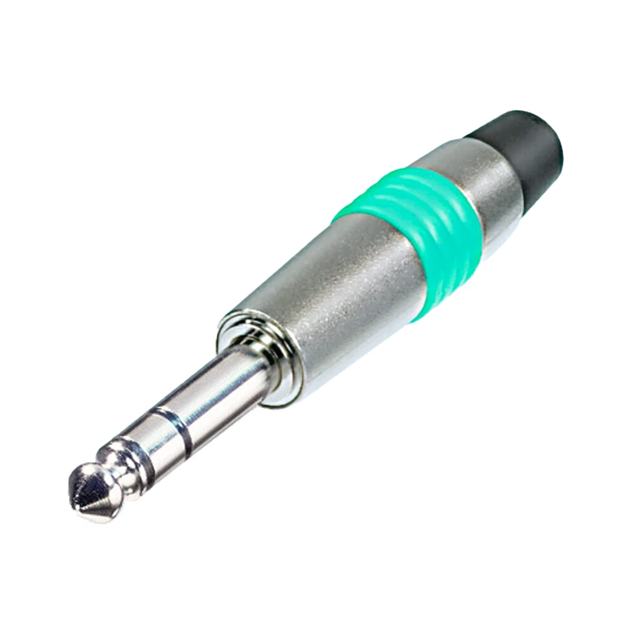 Bild von jack 6,3mm steker 3-polig nikkel tule groen NYS