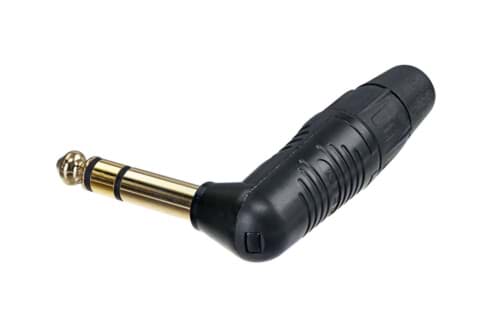 Bild von jack 6,3mm steker 3-polig haaks zwart goud Finger Groove