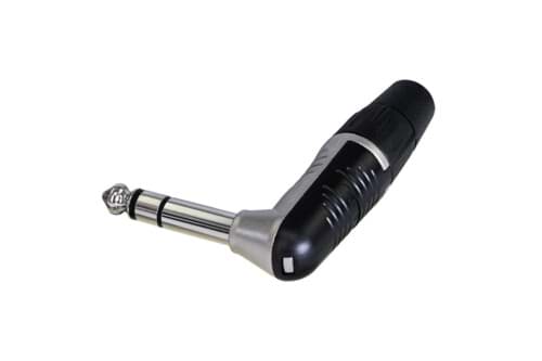 Bild von jack 6,3mm steker 3-polig haaks nikkel Finger Groove