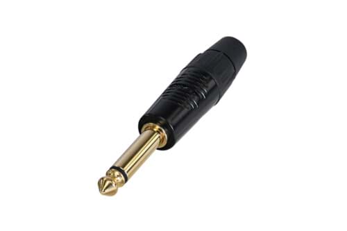 Bild von jack 6,3mm steker 2-polig zwart goud Finger Groove