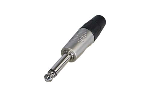 Bild von jack 6,3mm steker 2-polig nikkel Finger Groove