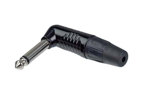 Bild von jack 6,3mm steker 2-polig haaks zwart Finger Groove
