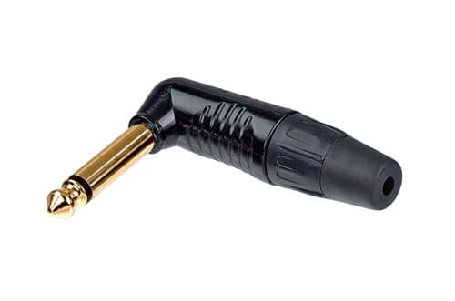 Bild von jack 6,3mm steker 2-polig haaks zwart goud Finger Groove