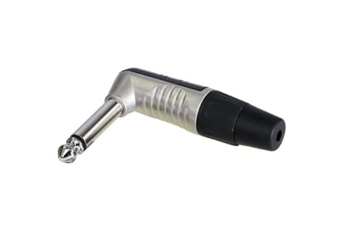 Bild von jack 6,3mm steker 2-polig haaks nikkel Finger Groove