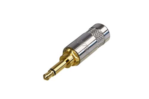 Picture of jack 3,5mm steker 2-polig nikkel goud