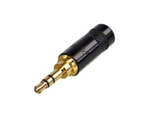 Picture of jack 3,5mm steker 3-polig zwart goud kabelOD<8.5mm