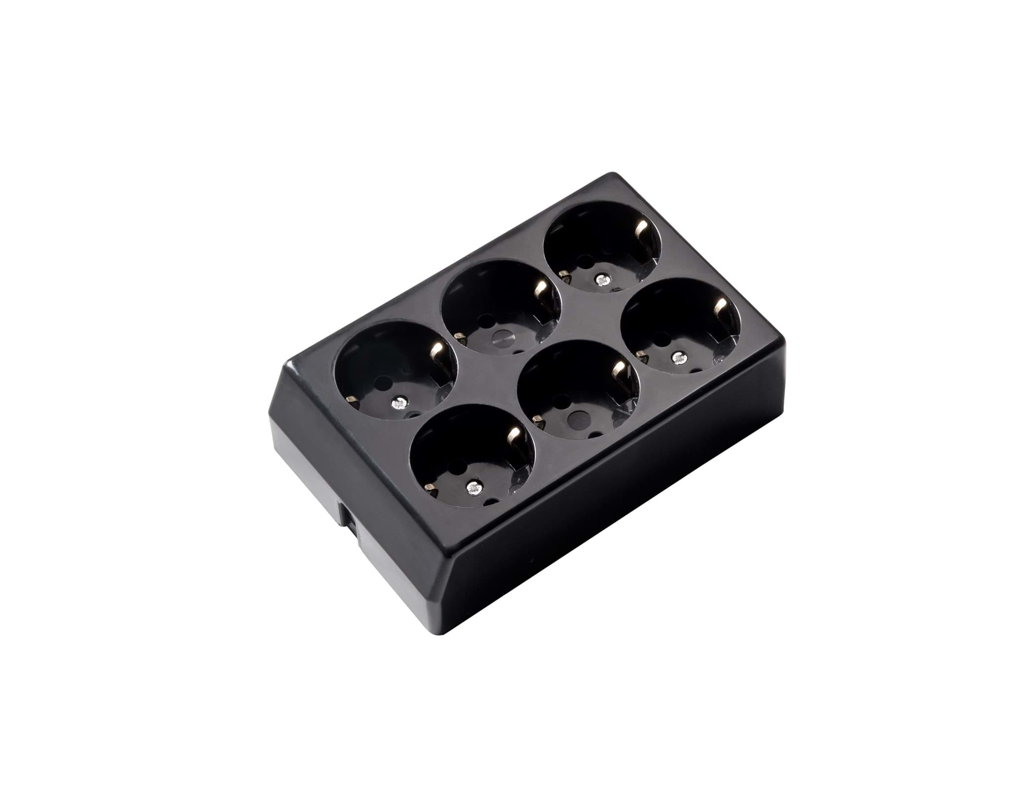Picture of contactdoos randaarde  6v (2x3) zwart