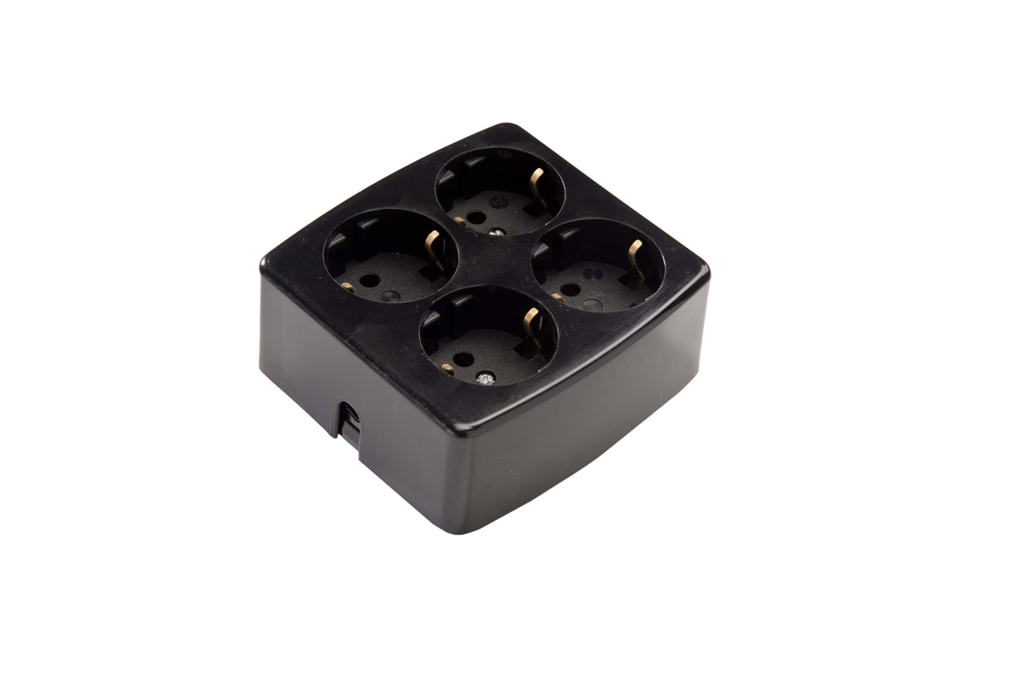 Picture of contactdoos randaarde  4v vierkant zwart