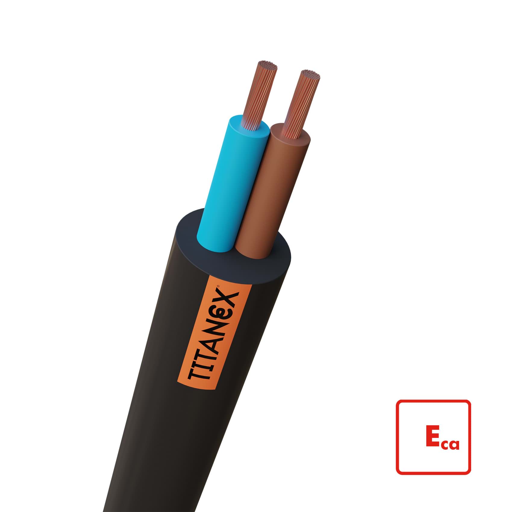 Bild von neopreenkabel TITANEX 90grC H07RN-F  2x  1.0mm2 Eca MTR