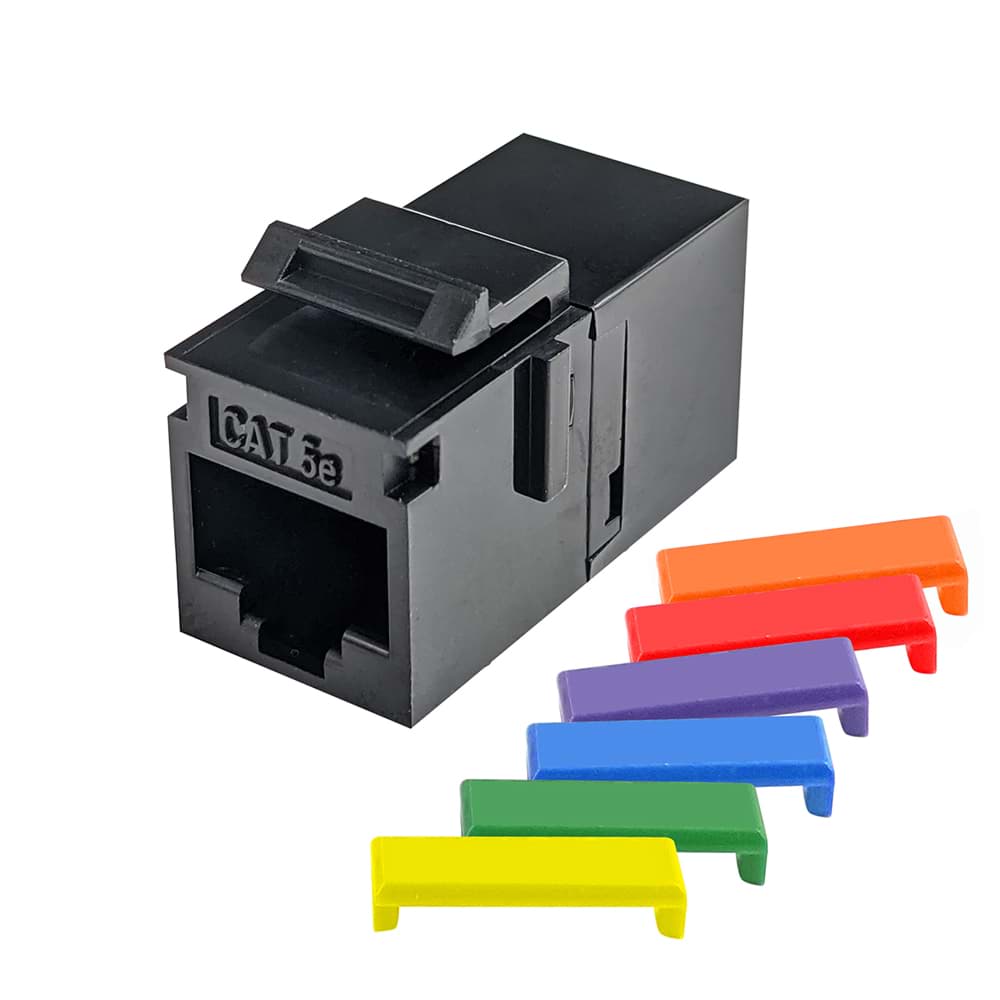 Picture of keystone RJ45/RJ45 CAT5E UTP zwart S45