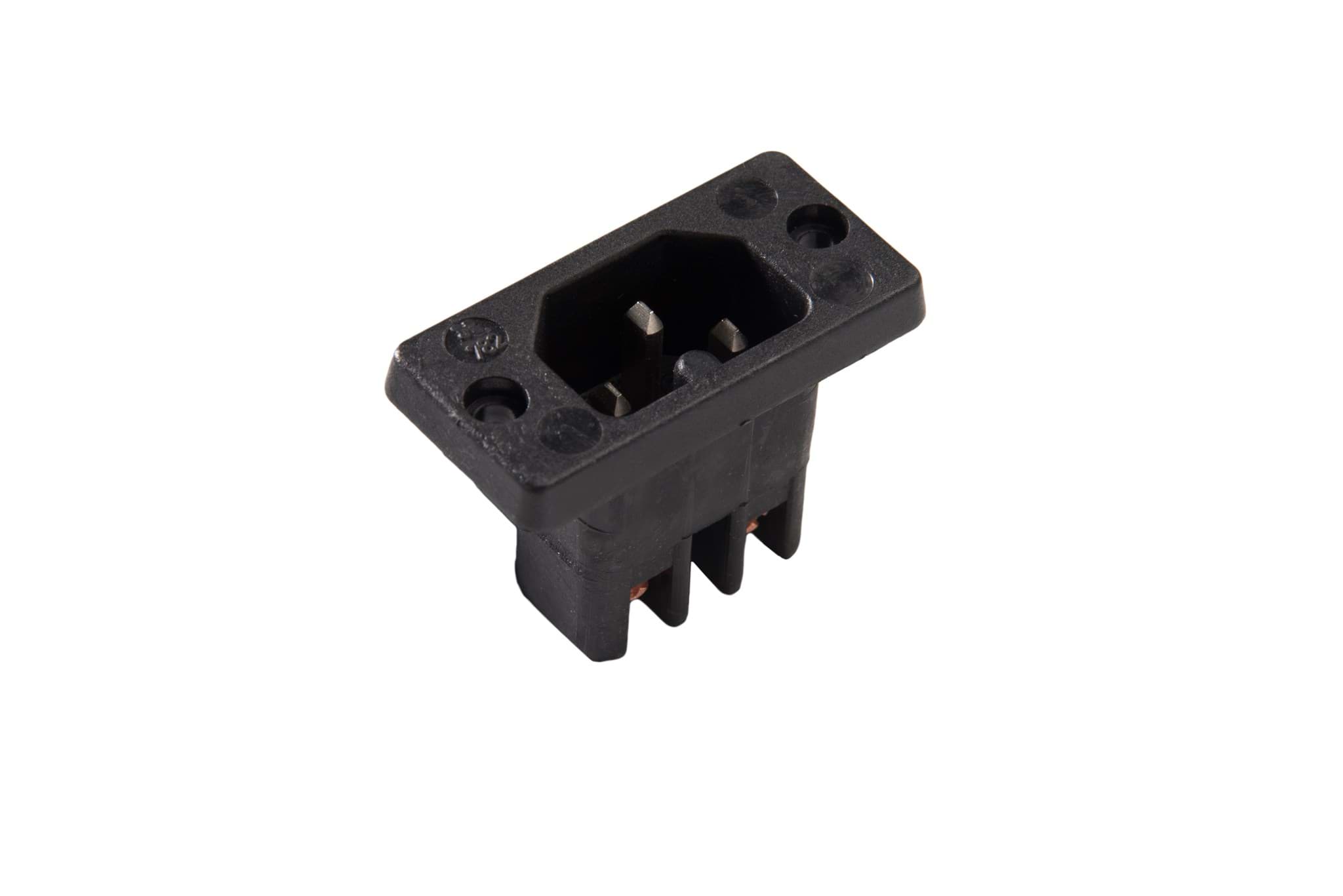 Afbeelding van IEC C16 10A 120gr inbouw pen schroef zwart Kaiser