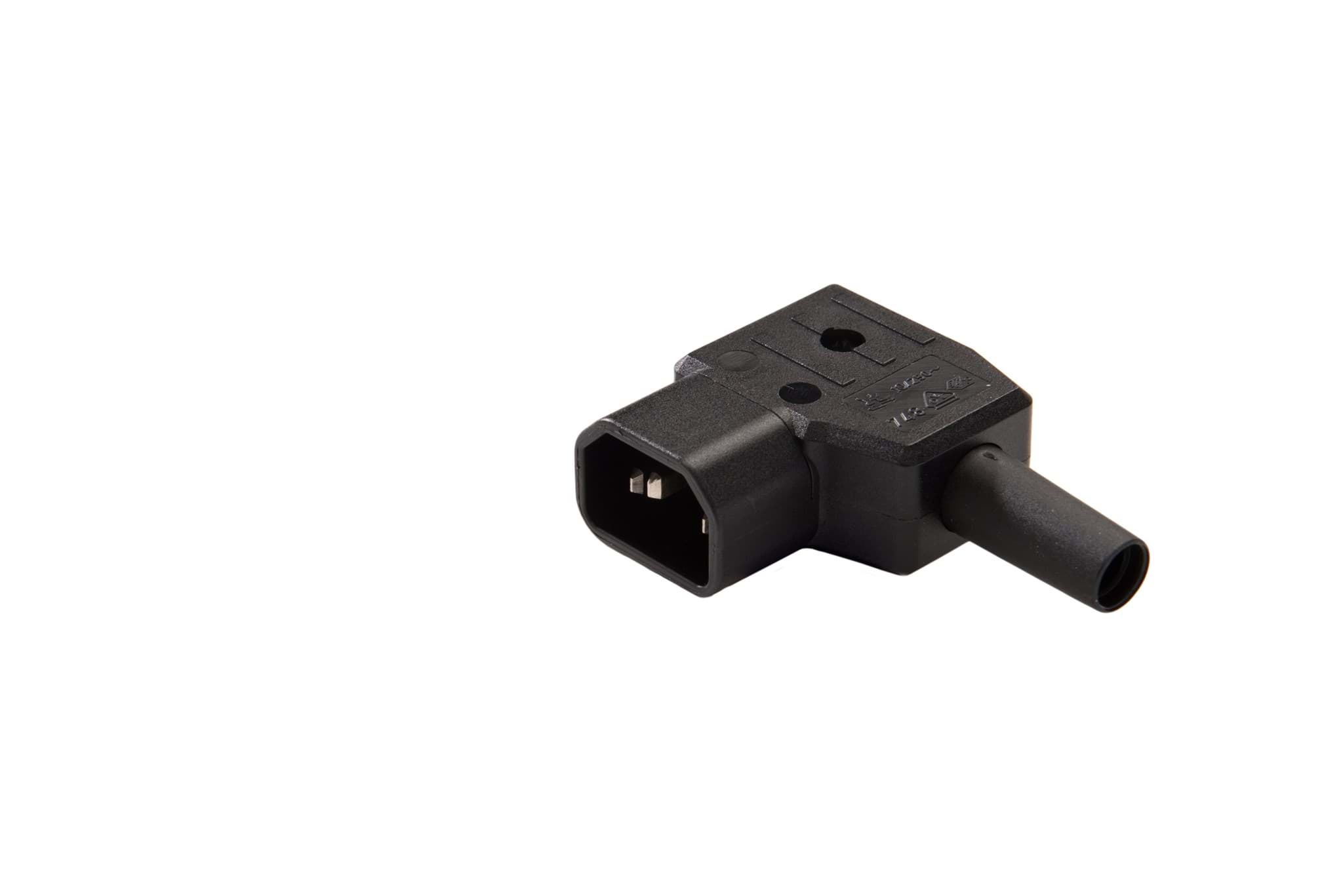 Picture of IEC C14 10A connector pen haaks links zwart Kaiser