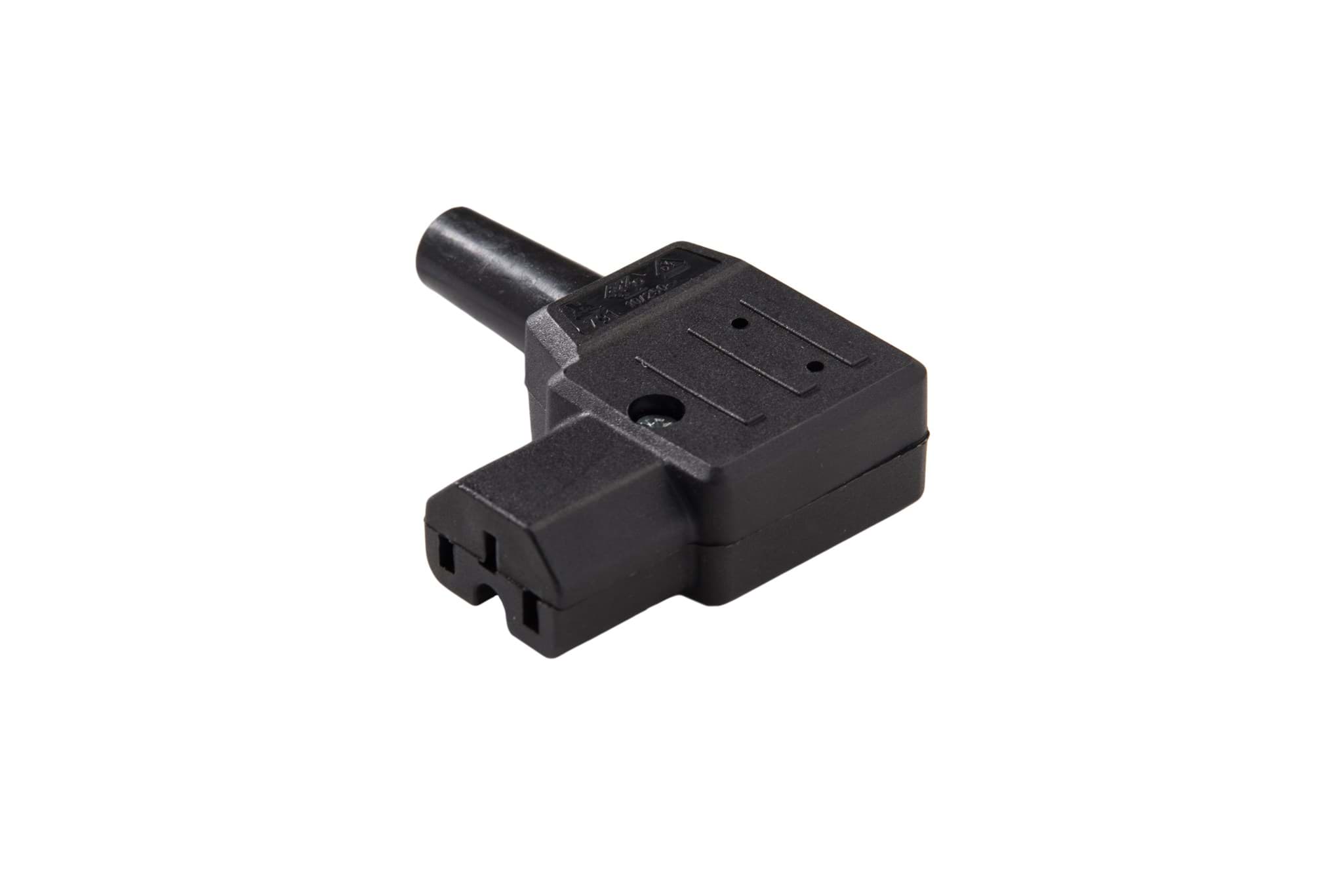 Picture of IEC C15 10A 120gr connector bus haaks rechts zwart Kaiser