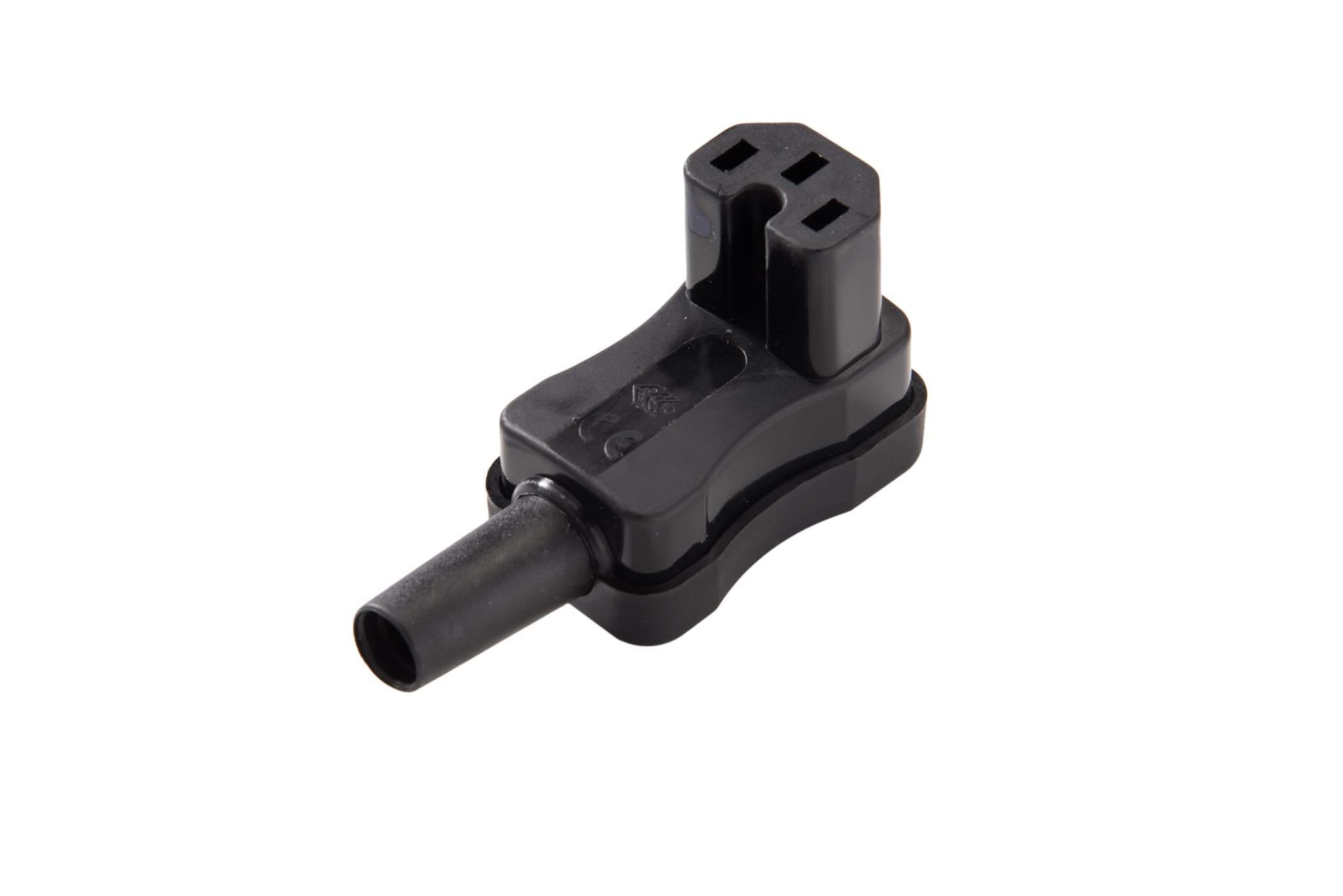 Picture of IEC C15 10A 120gr connector bus haaks onder zwart Kaiser